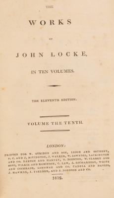 Appraisal: Locke J Works of vols and other volumes complete runs