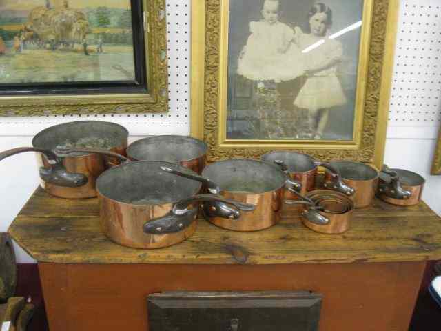 Appraisal: Set of French Copper Cookware early