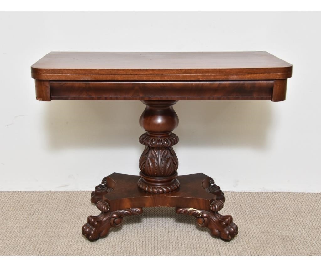 Appraisal: Empire mahogany gaming table th c h x l x