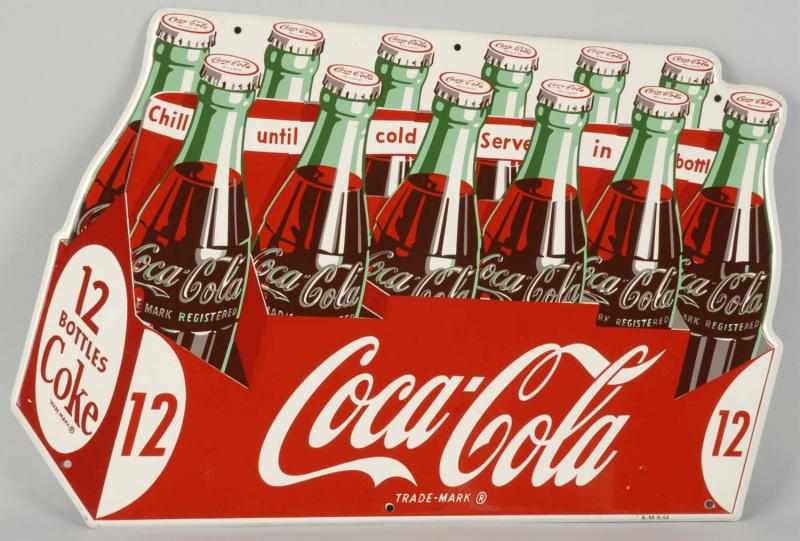 Appraisal: Tin Coca-Cola Die-Cut Pack Sign Description Clean bright beautiful example