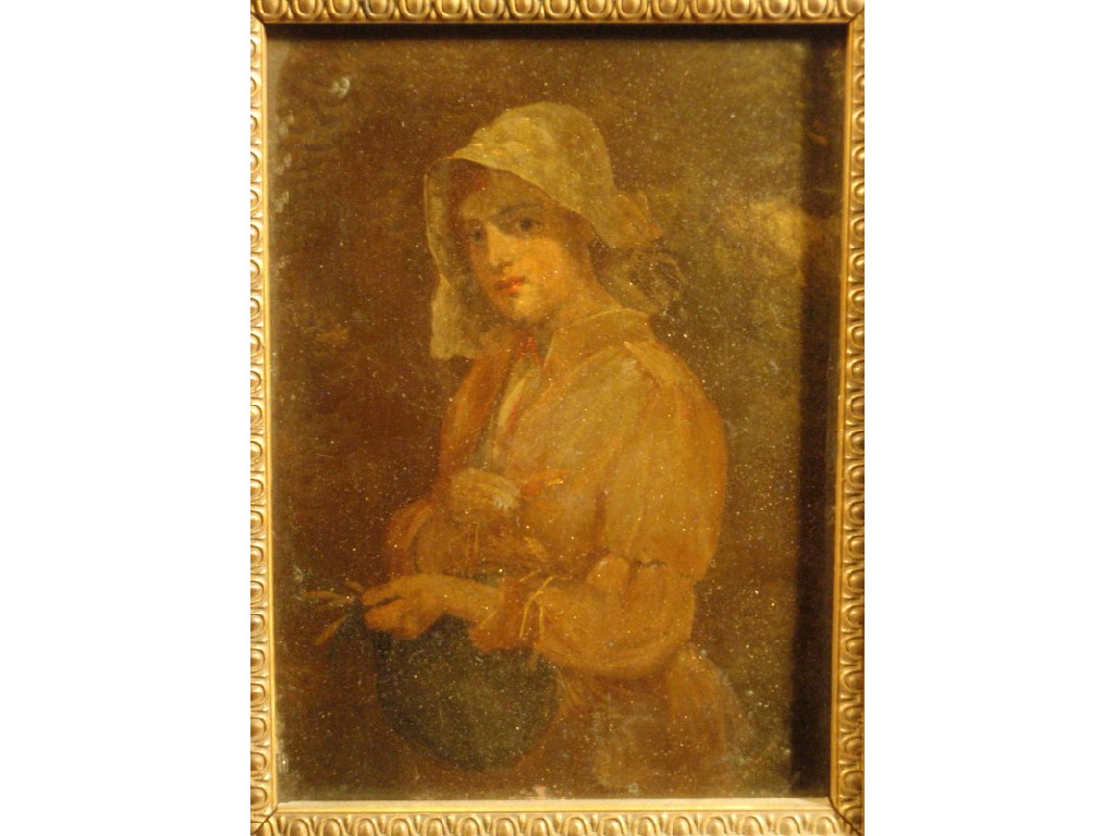 Appraisal: thC continental school Half length portrait of a female in