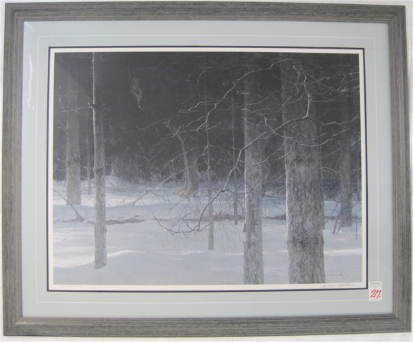 Appraisal: ROBERT BATEMAN COLOR LITHOGRAPH in limited edition Canadian born Winter