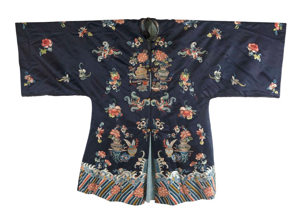 Appraisal: CHINESE SILK NEEDLEWORK ROBE TH CENTURY LENGTH WIDTH UNDER ARMS