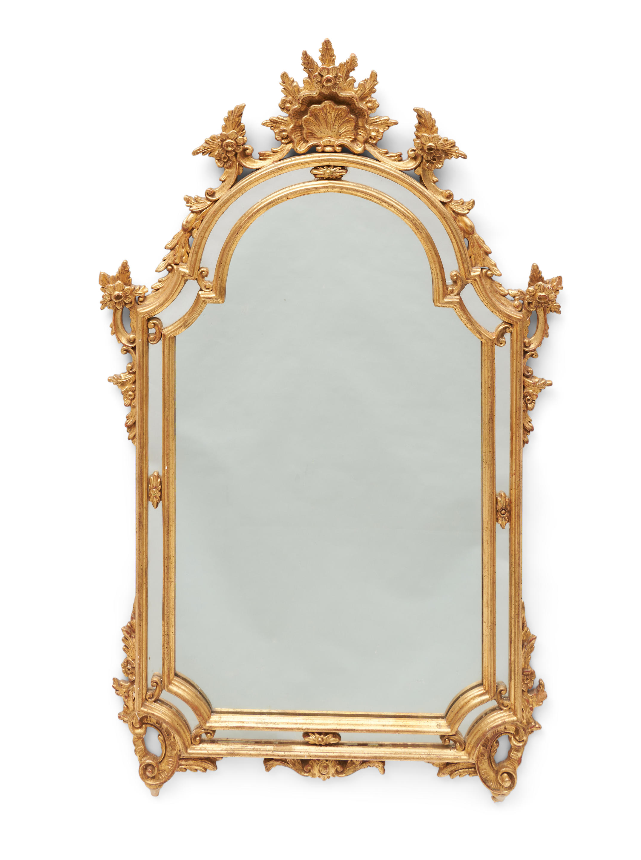 Appraisal: Rococo Revival Giltwood Mirror with molded shell and floral decoration