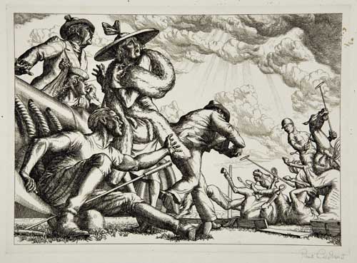 Appraisal: PAUL CADMUS Polo Spill Etching x mm x inches full