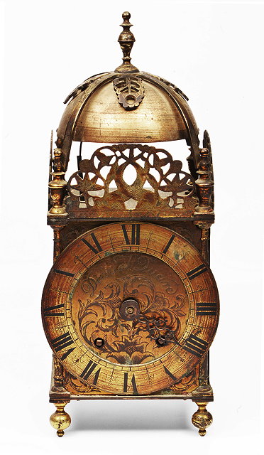 Appraisal: A TH CENTURY BRASS STRIKING LANTERN CLOCK of typical form