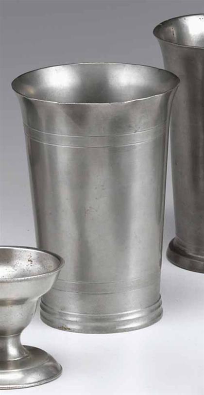 Appraisal: Pewter beaker oliver trask beverly massachusetts - Flared rim tapering