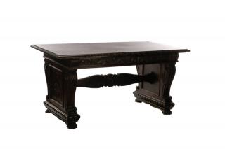 Appraisal: English Renaissance Revival Style Library Table English late th early