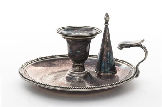 Appraisal: Sale Lot An English Silver-plate Chamberstick Henry Wilkinson Co sheffield