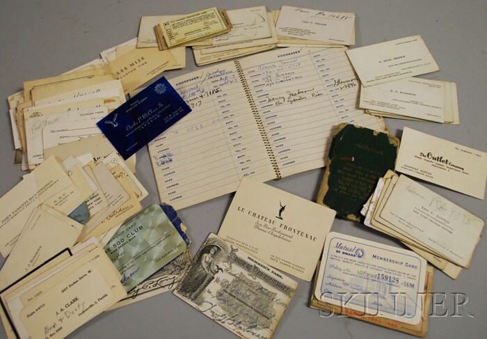 Appraisal: Collection of Al Celley and Duke Ellington Related Business Cards