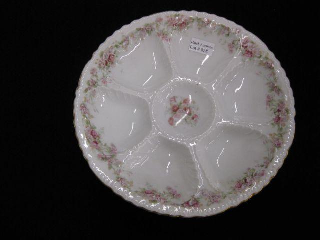 Appraisal: Victorian Austrian Porcelain Oyster Plate floral garland excellent