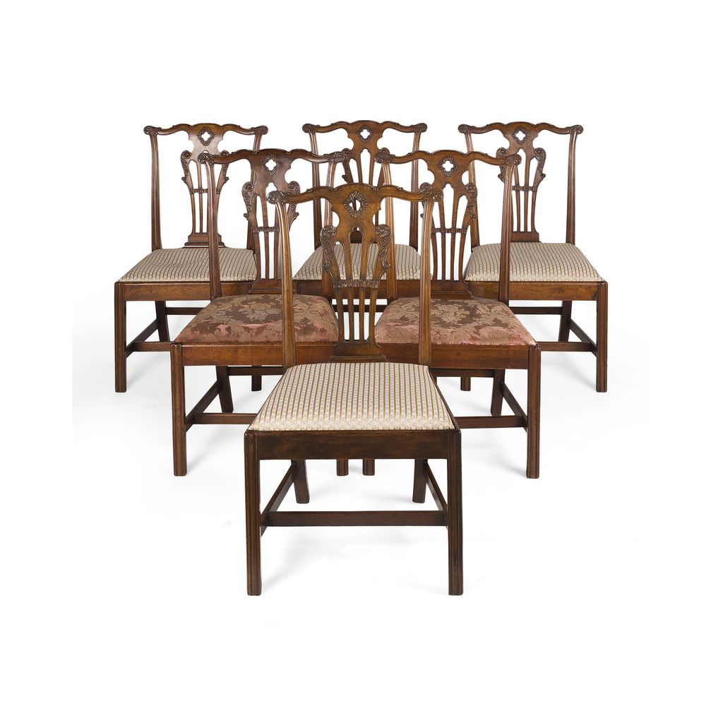 Appraisal: SET OF SIX GEORGE III MAHOGANY DINING CHAIRS TH CENTURY