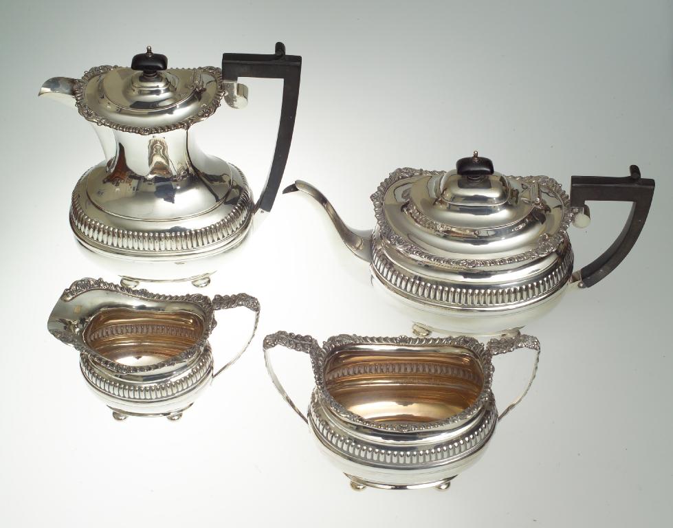 Appraisal: GEORGE V SILVER FOUR-PIECE TEA AND COFFEE SERVICE Chester the