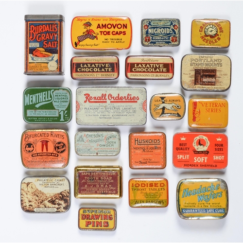 Appraisal: Advertising Twenty tins first half th c lithographed in one