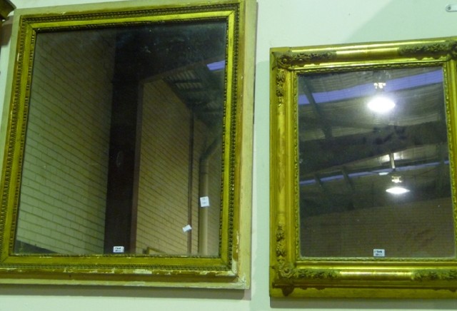 Appraisal: Two mirrors with gilt frames