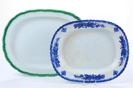 Appraisal: TWO FEATHER EDGE PLATTERS English st half th century pearlware