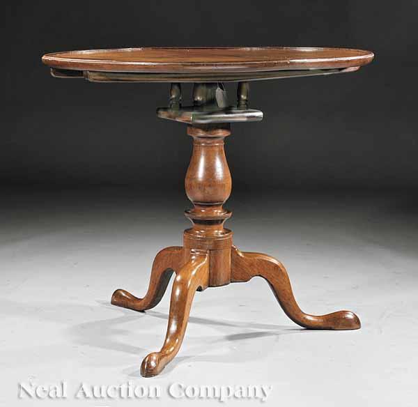 Appraisal: An American Chippendale Walnut Tea Table late th c Lancaster