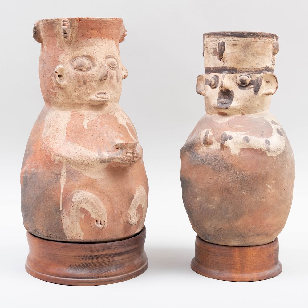 Appraisal: Two Chancay Cuchimulco Pottery Figures Peru Two Chancay Cuchimulco Pottery