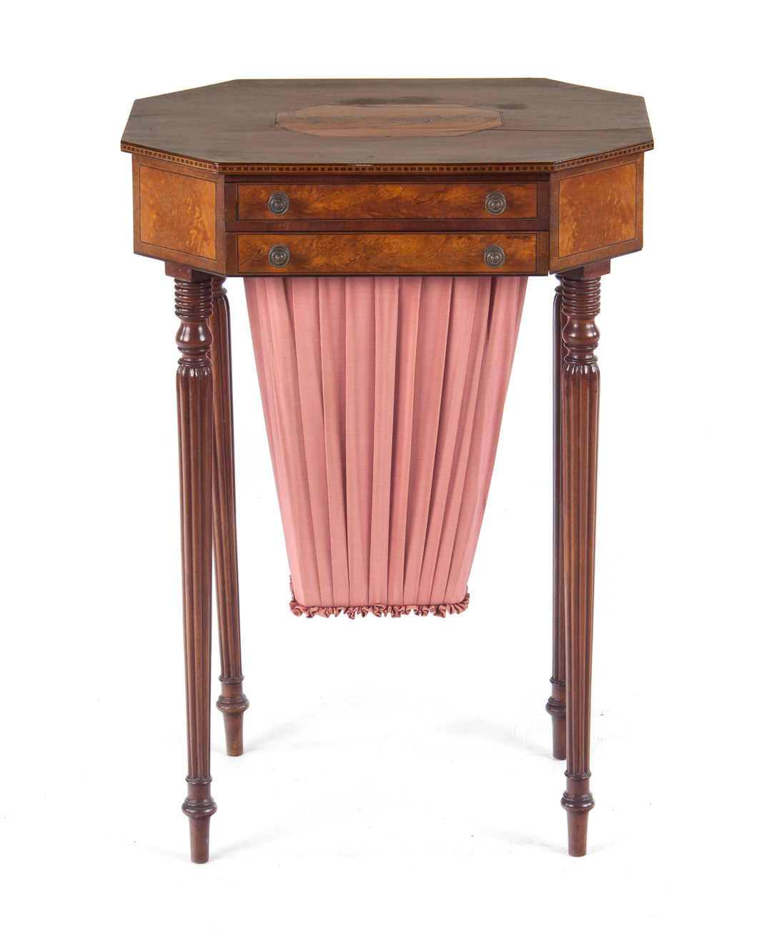 Appraisal: Federal mahogany worktable Salem Massachusetts circa octagonal top with inlaid