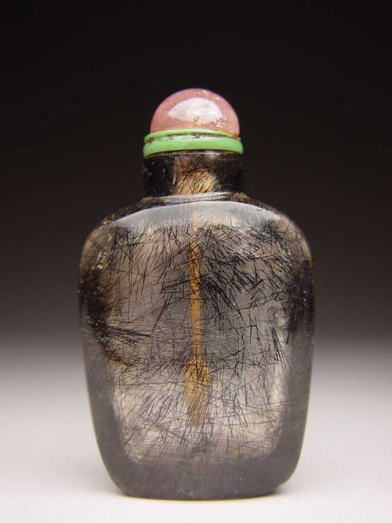 Appraisal: ANTIQUE HAIR CRYSTAL SNUFF BOTTLE Antique hair crystal snuff bottle