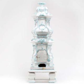 Appraisal: Continental Glazed Terrra Cotta Stove th century nine part form