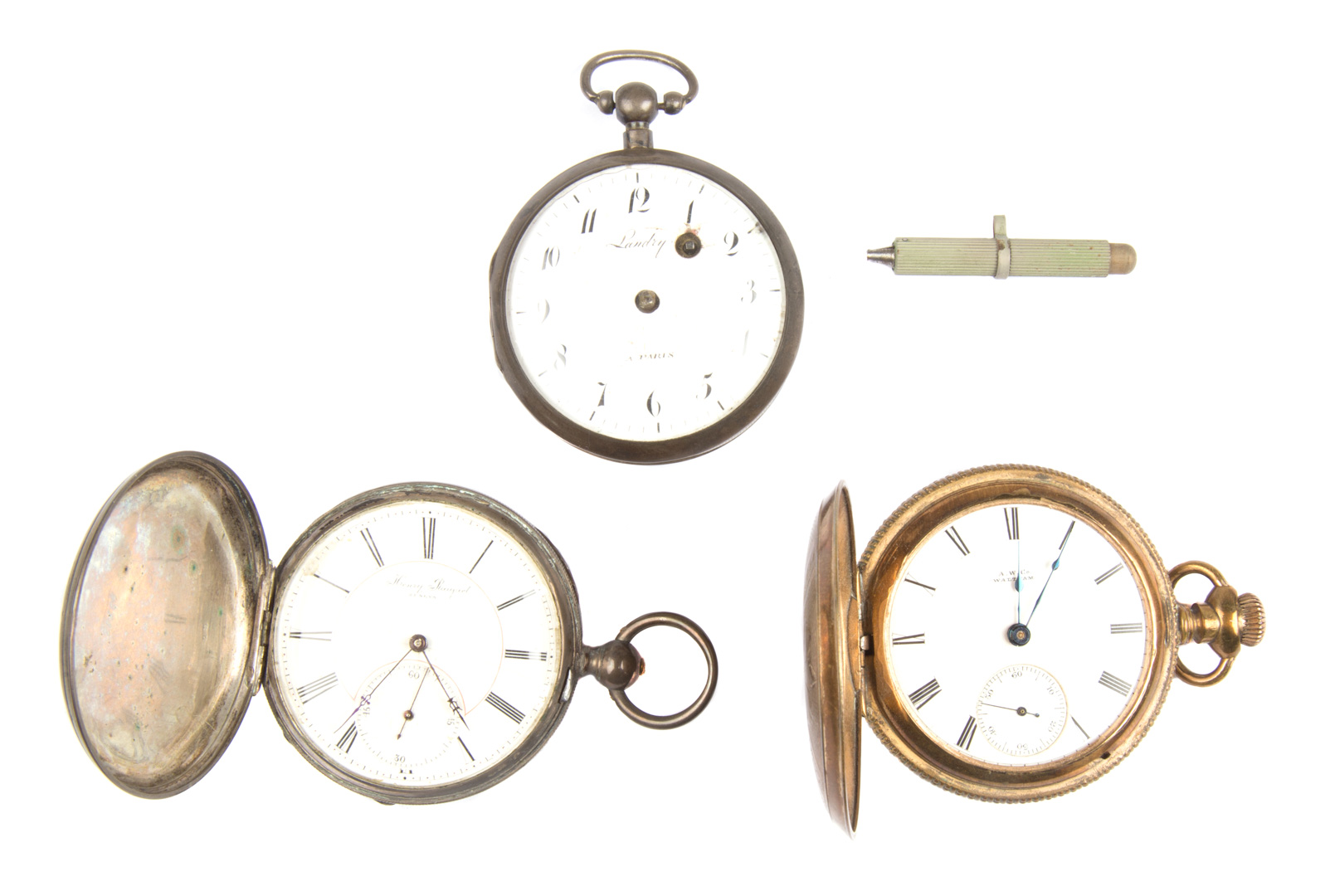 Appraisal: A Landry Raiguel and AWC Waltham Pocket Watch Waltham c