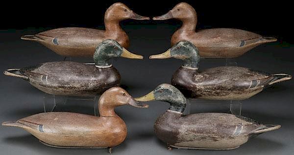 Appraisal: SIX FINE WOOD DUCK DECOYS CIRCA SIX FINE WOOD DUCK