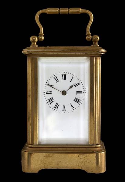 Appraisal: A French gilt brass miniature carriage timepiece Margaine numbered circa