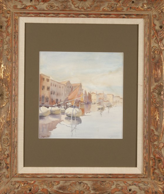 Appraisal: Venetian canal scene watercolor x sight SLL Artist American -