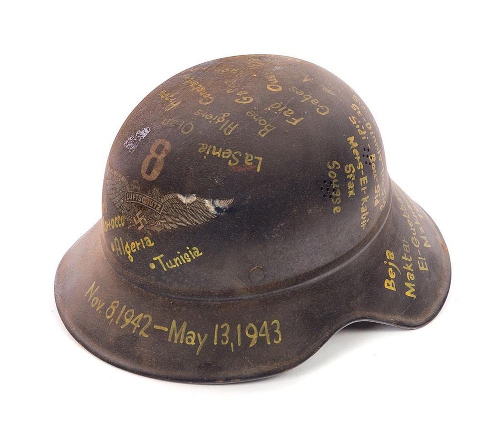 Appraisal: Decorated WWII German Helmet Decorated WWII German Helmet Condition Please