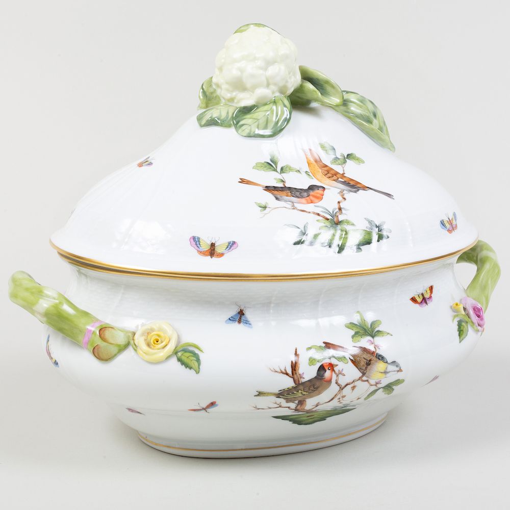 Appraisal: Herend Porcelain Tureen and Cover in the 'Rothschild Bird' Pattern