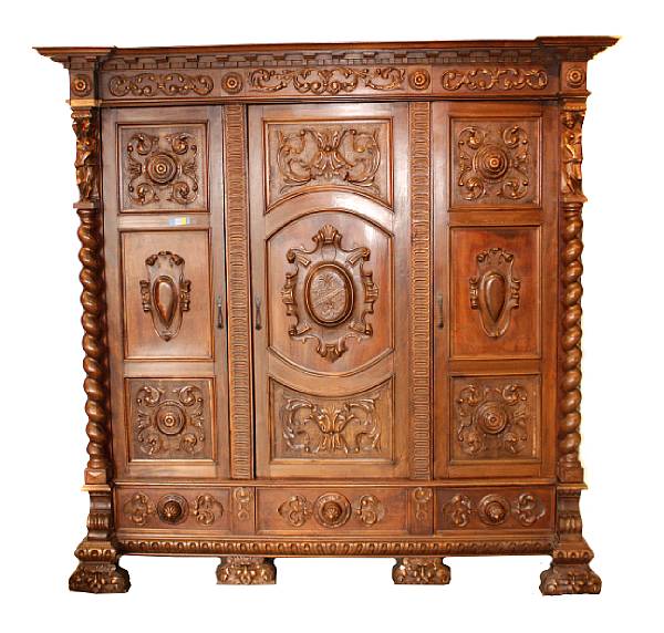 Appraisal: A Henry II style walnut cabinet height in width in