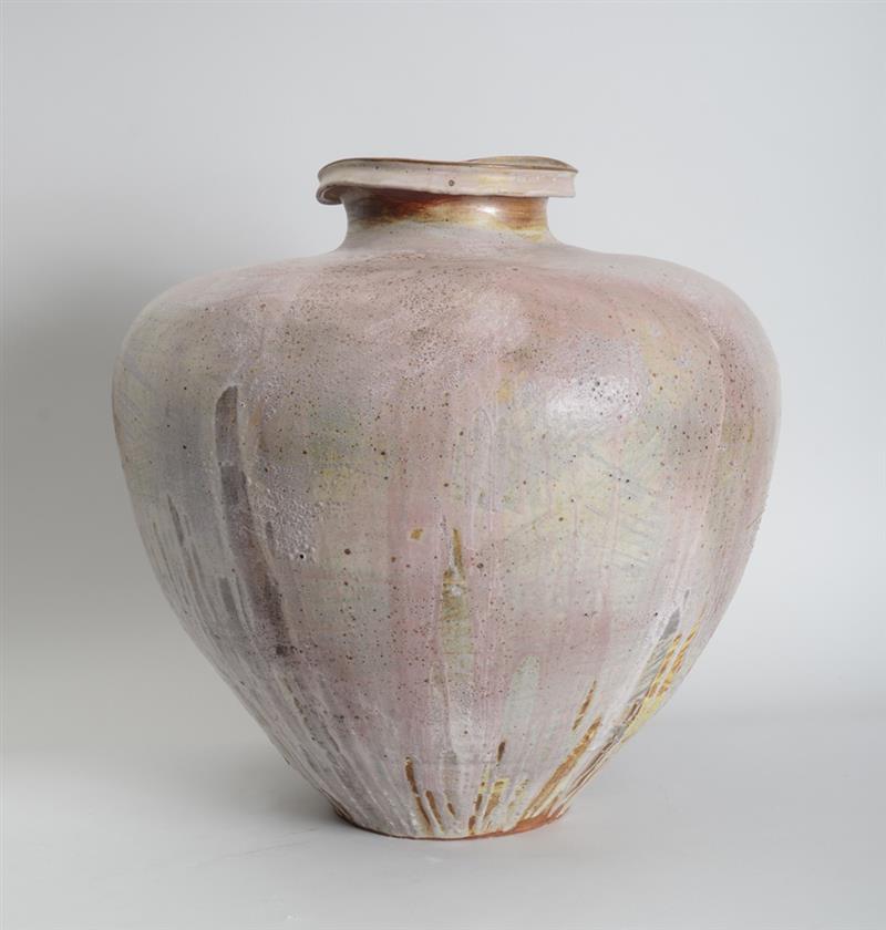 Appraisal: PAUL CHALEFF b LARGE CERAMIC JAR Large glazed stoneware jar