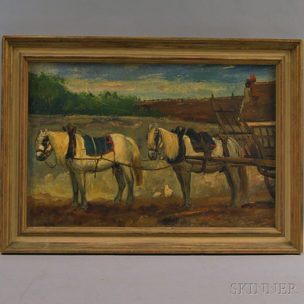 Appraisal: Thomas Harris Robinson American - Work Horses Bears the artist's