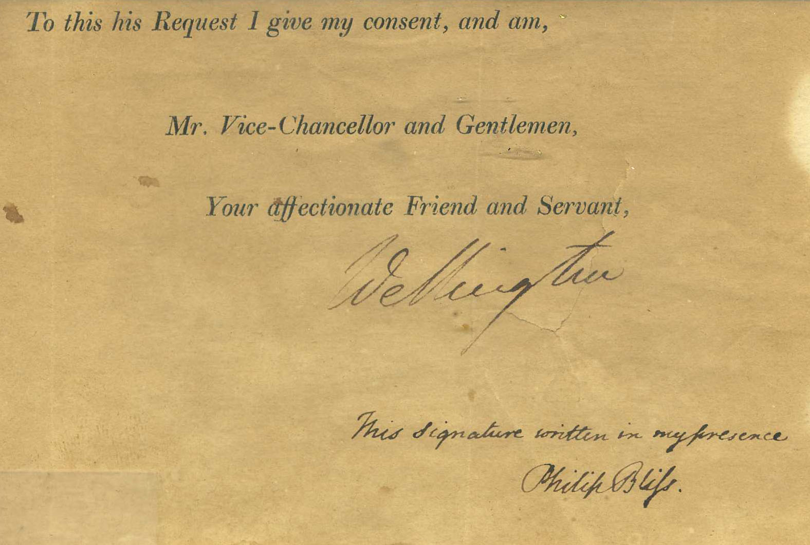 Appraisal: piece Document Signed Wellington First Duke of N p n