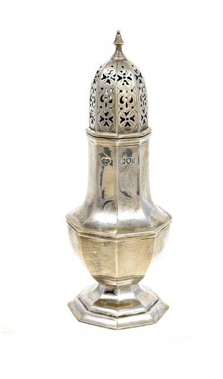 Appraisal: AN EDWARD VII OCTAGONAL CASTER on stepped foot cm h