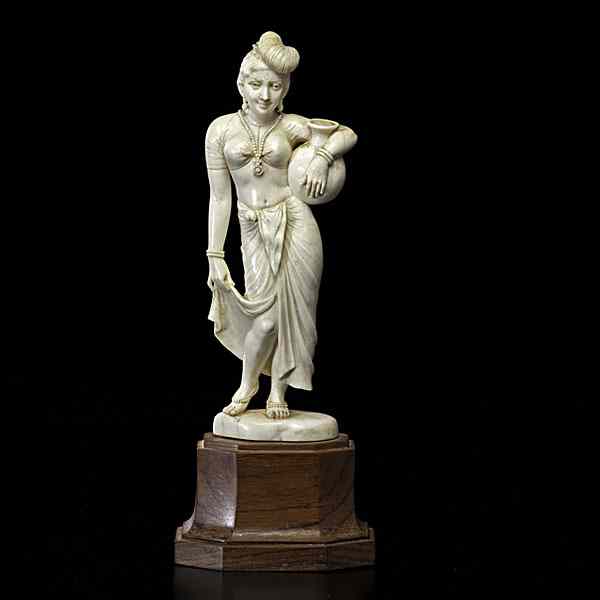 Appraisal: Indian Carved Ivory Figure Indian early th century A well-carved