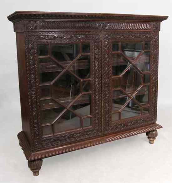 Appraisal: An Anglo Indian Rosewood Glazed Door Side Cabinet circa having