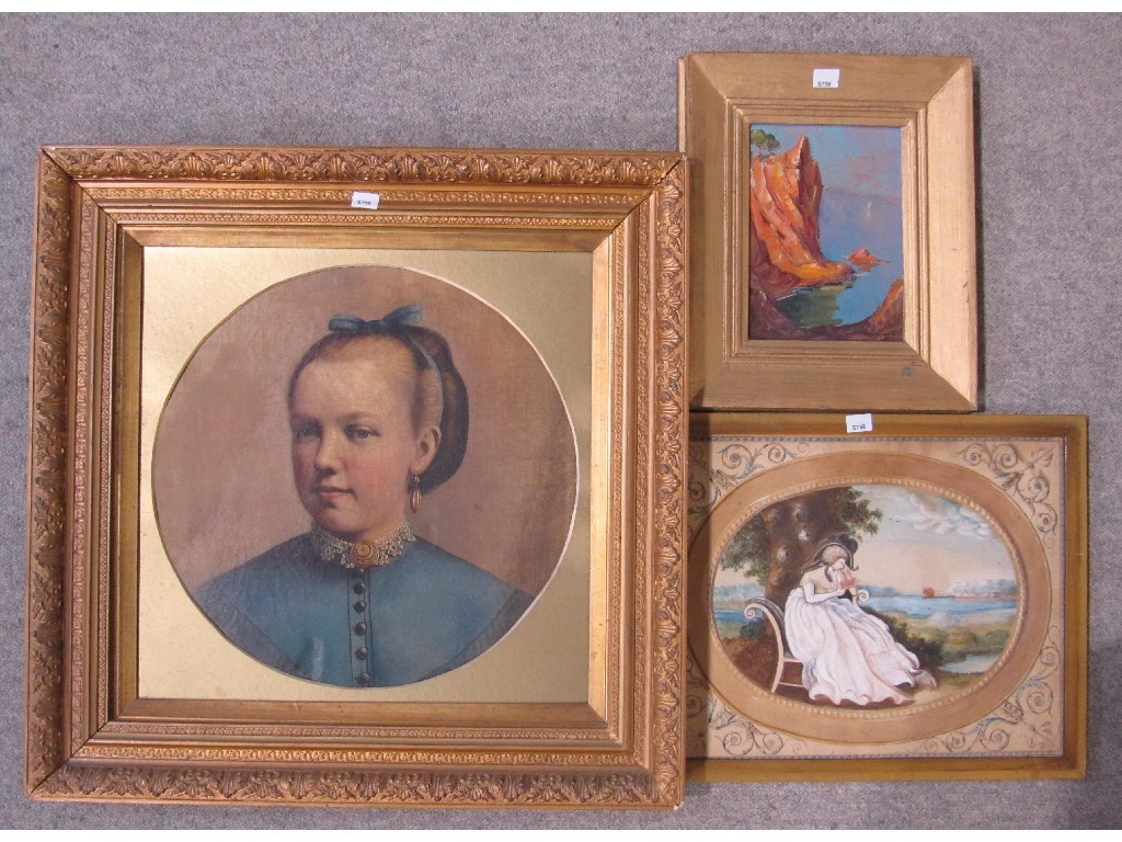 Appraisal: Lot comprising an oil on canvas portrait of a woman