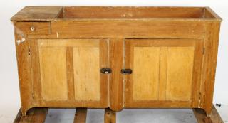 Appraisal: American primitive dry sink in pine American primitive pine dry