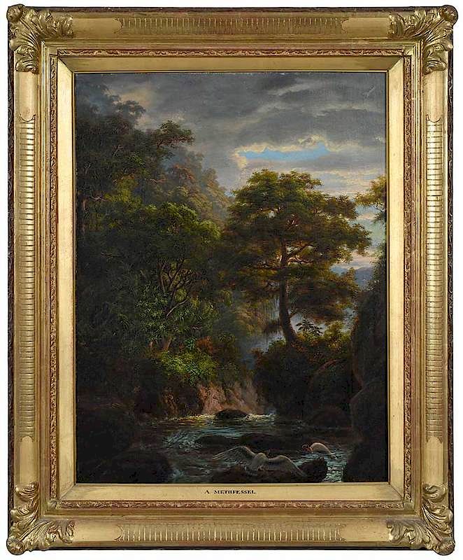 Appraisal: Adolf Methfessel Argentina Swiss South American Jungle Landscape with King