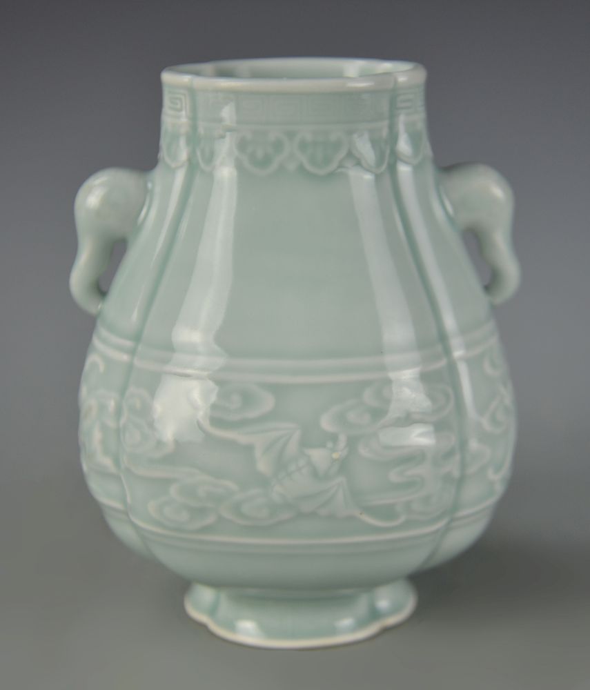 Appraisal: Chinese Celadon Vase China th C celadon glazed vase on