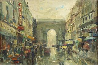 Appraisal: Painting Mario Agostinelli Mario Agostinelli American - Parisian Street Scene