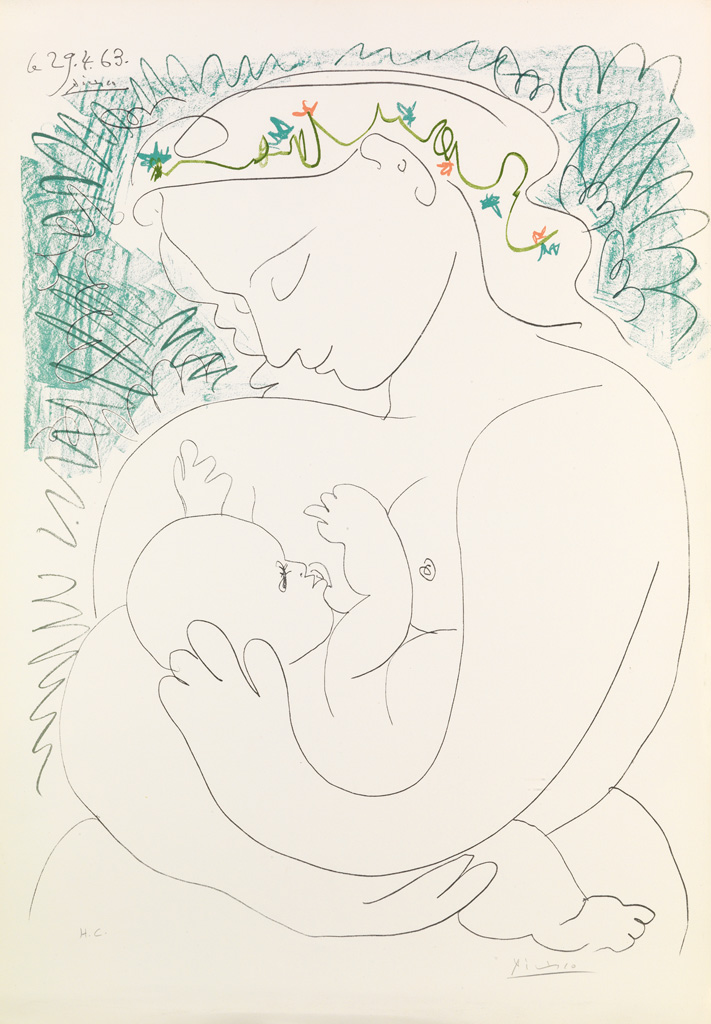 Appraisal: PABLO PICASSO after Grande Maternit Color lithograph x mm x