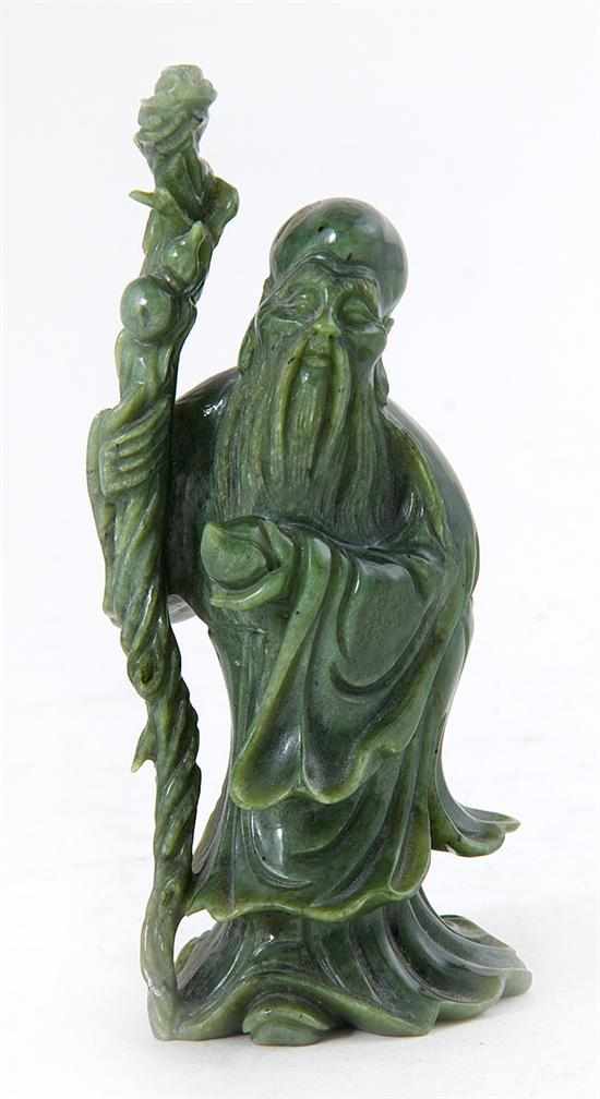 Appraisal: Chinese carved nephrite jade figure of sage late th early