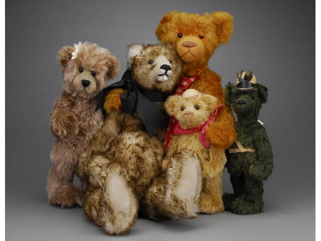 Appraisal: Lot Five Contemporary Artist Bears Includes Yesterbear Long Necked Bruin