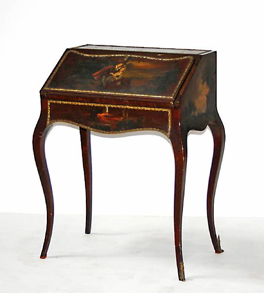 Appraisal: A Louis XV style paint decorated desk early th century