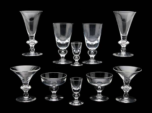 Appraisal: A collection of Steuben clear glass stemware Sidney Waugh and