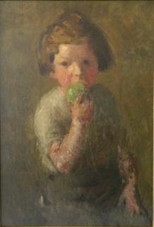 Appraisal: William Sommer oil William Sommer American - - Girl Eating