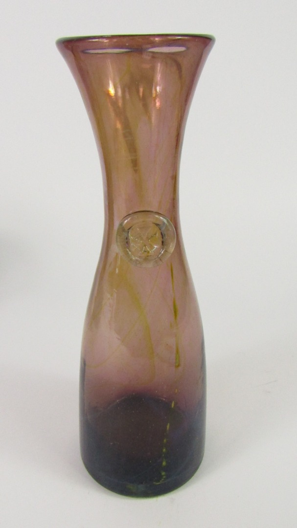 Appraisal: A Michael Harris Mdina glass amethyst carafe with Maltese Cross